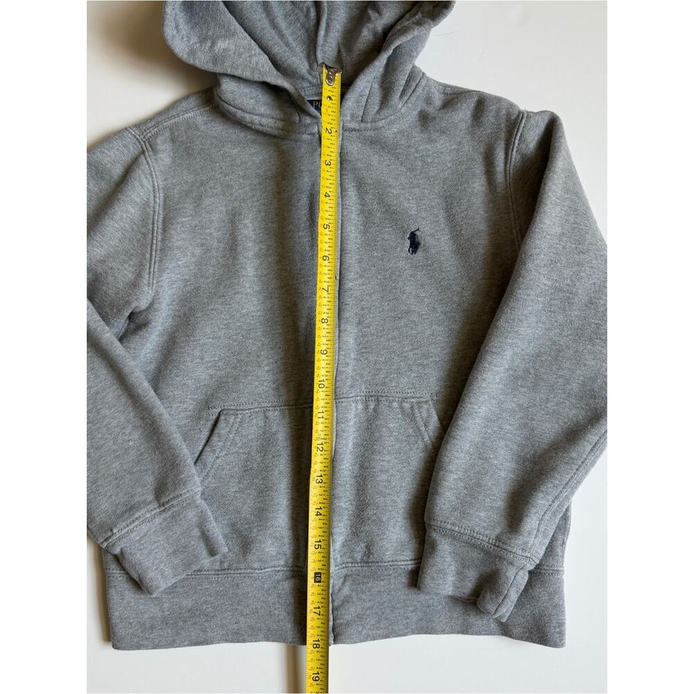 Ralph Lauren Fleece Hoodie Boys Size 8 Light Grey - Picture 4 of 8